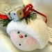 Bunco Ornament Christmas Tree Bulb Hand Painted Glass Snowball face Personalized