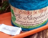 RECYCLED YARN - Bright Turquoise - mohair blend - worsted weight