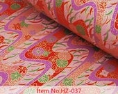 40% discount 23x17 inch (58x42cm) yuzen chiyogami washi paper sheet HZ-037 pink, red n purple water waves origami sheet
