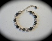 Smoky Silver Bridal Bracelet - Swarovski crystal bracelet, Bridesmaid bracelet, silver rhinestone bracelet, gray bracelet