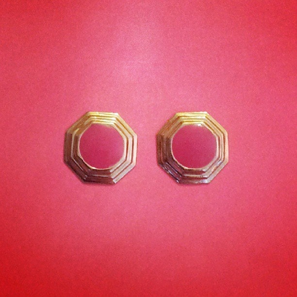 Vintage Geometric Pink Earrings