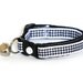 Houndstooth Cat Collar - Black on White - Small Cat / Kitten Size
