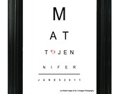 Custom Wedding Gift - Marriage Eye Chart with Bride & Groom and Wedding Date - Eye Chart Art - 8x10 Print - Home Decor