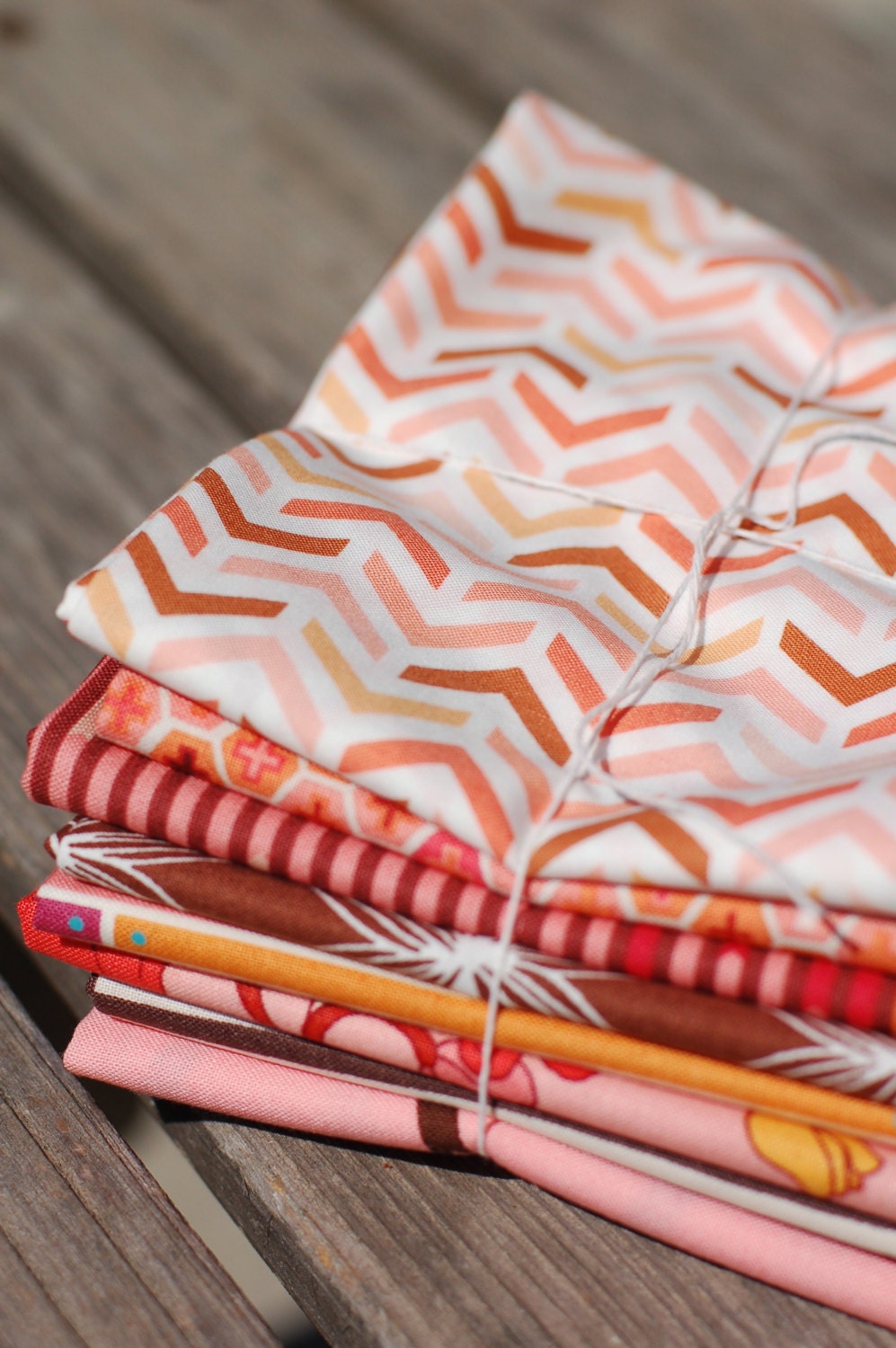 Color Stash Builder Bundle- Fat Quarter Bundle-Coral/Brown