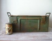Antique Amunition Box in Rusty Kelly Green