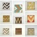 Art Block 5x5 Nine 9 Set Chevrons Triangles Zig Zags black orange blue green yellow 5x5 Geometric redtilestudio wood