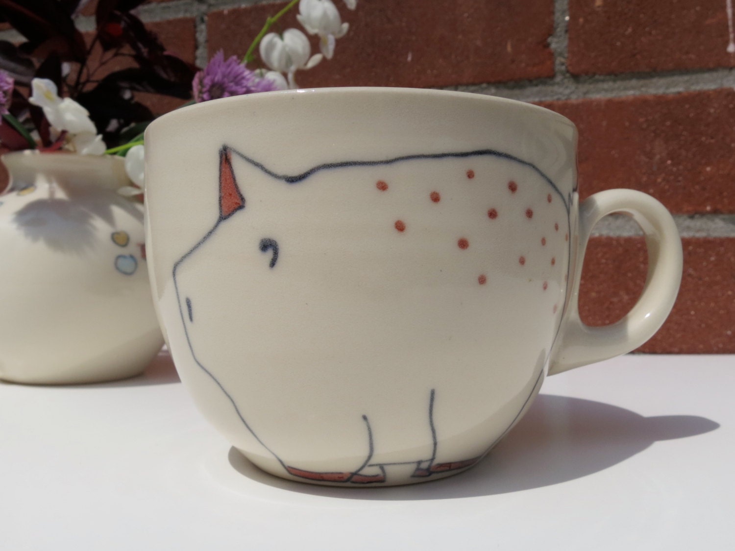Pig and Bird Teacup