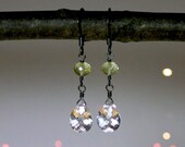 DAISY - clear crystal earrings sterling silver lemon quartz