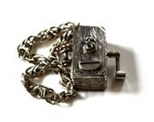 60s Music Box Bracelet/ Mid Century bracelet/ Whimsical wind up