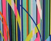 Royal and Hot Pink Fractured Stripe Print Pure Cotton Fabric from Michael Miller--One Yard