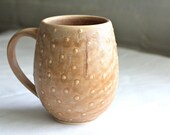 Pottery Coffee Mug - Polka Dot Belly Mug - Large Ceramic Cup - Spearmint Green