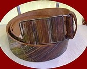 unisex striped leather belt hand painted