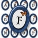 Blue Check Alphabet Letters Initials 40x30mm Ovals Digital Collage Sheet - Buy 3 Get 1 Free