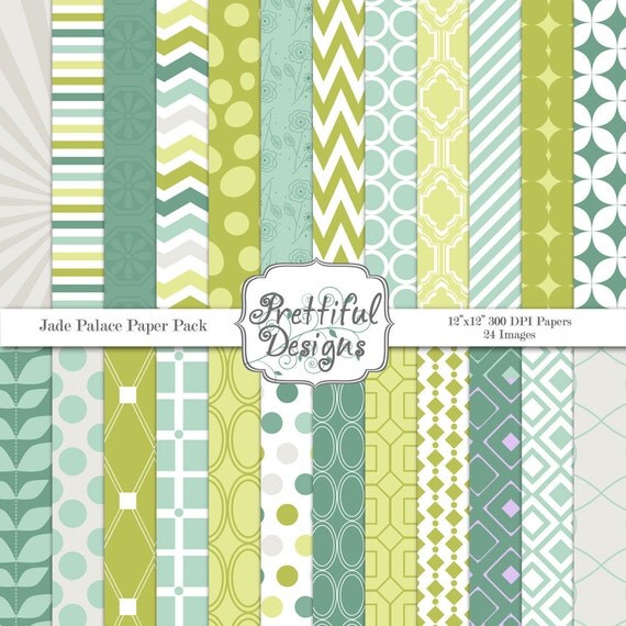 Digital Paper Pack - Personal and Commercial Use - Jade Palace (499) Il_570xn