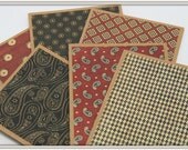 Polly's Paper Note Card Set of 6 Masculine Variety Pack For Greeting, Thank you, get well, Happy Birthday, Label baked treats