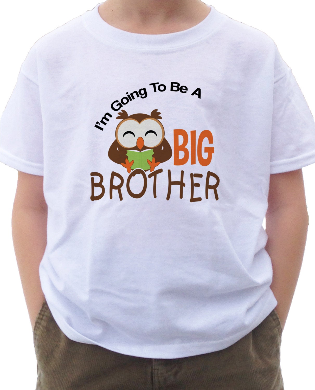 I'm going to be a BIG BROTHER Shirt or Bodysuit cute little brown owl reading a book design