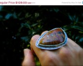 50off SALE FREE SHIPPING Jasper Stone Ring / Mixed Metal Jewelry /Cocktail Ring