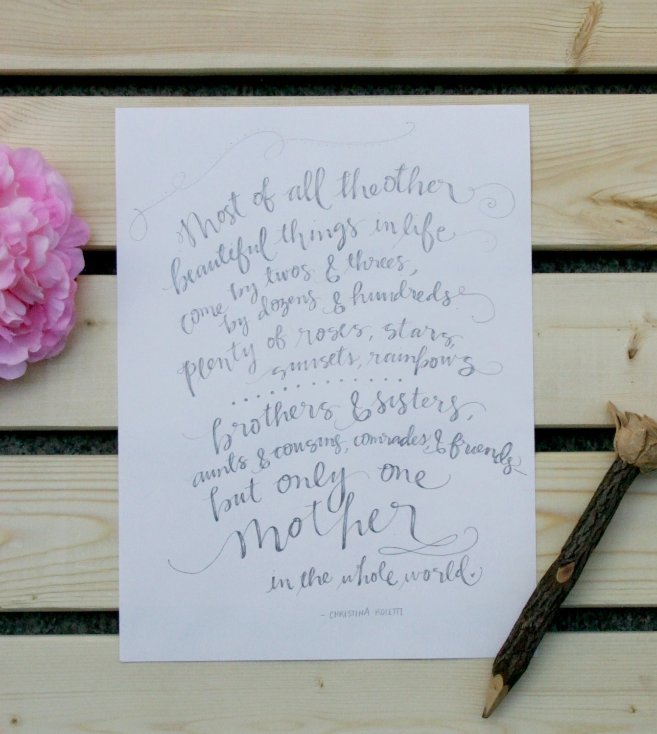 8x10 Mother's Day Calligraphy Print