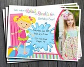 Pool Party Invitation - FREE Thank You Card included Il_170x135