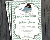 Whale Baby Shower Invitation - FREE Thank You Card included Il_170x135