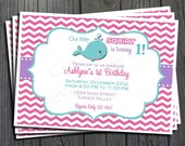 Whale Birthday Invitation - FREE Thank You Card included Il_170x135