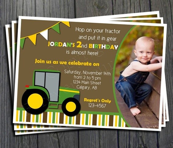 Tractor Birthday Invitation - Includes FREE Thank You Card Il_570xn