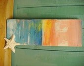 Coral Caress- Contemporary Layered Paint Art Block Original Painting