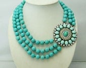 bubble necklace,holiday party,turquoise necklace,bridesmaid gifts,Beaded Jewelry,wedding necklace with chain