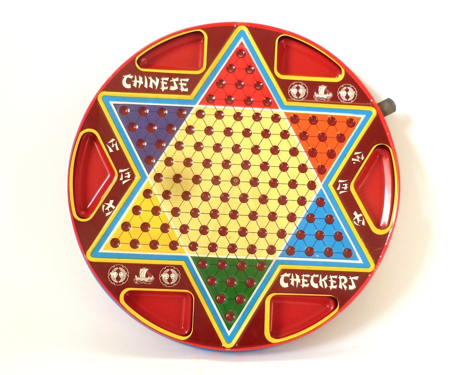 Vintage Metal Chinese Checkers ... Includes Original Box, by Ohio Art Co., 2 in 1 Checker Games