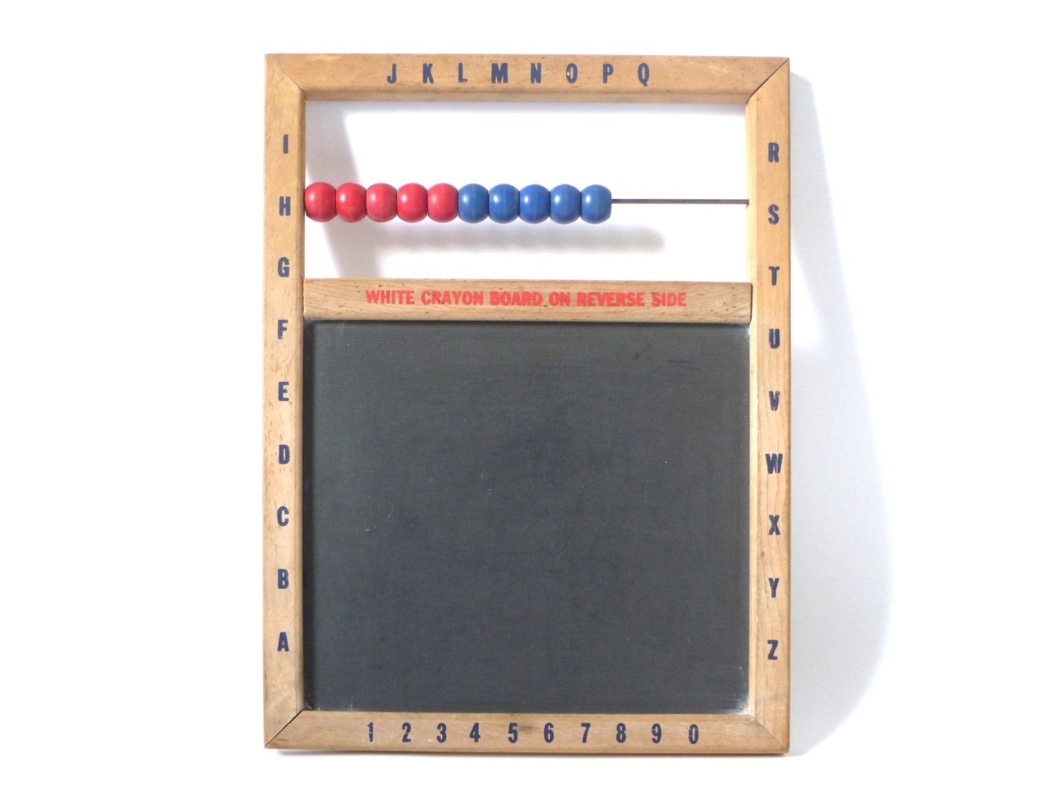 Vintage Child's Chalkboard ... Abacus, White Board, Alphabet, Schoolhouse, Reversible