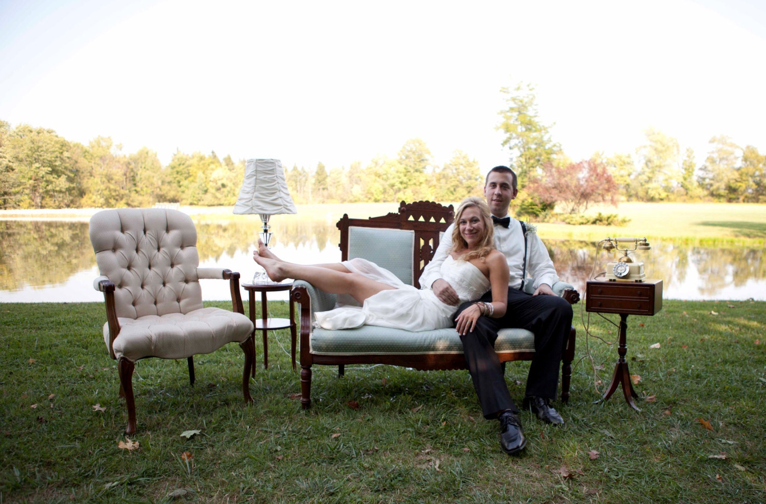 Vintage Aqua Love Seat - Wedding Prop