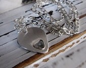 Diamond Slice Guitar Pick Necklace Rough