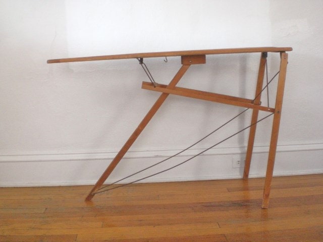 Antique Wood Ironing Board Hairpin Metal Hardware