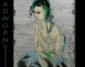 Oil Paint on Gallery Wrapped Stretched Canvas 18 by 14 by 3/4 in./ Original Oil Painting Large Impressionist Art Pop Realism Portrait Folk