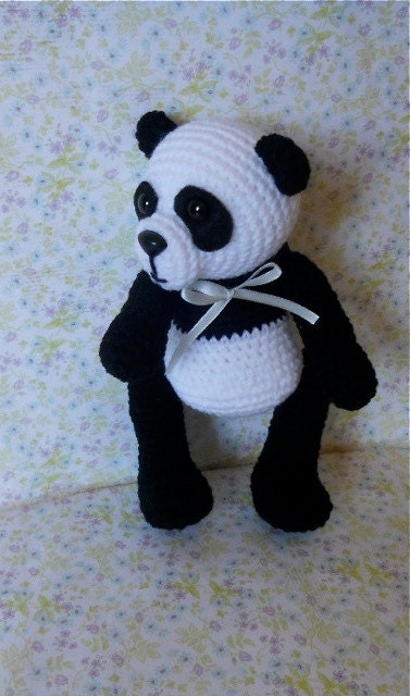 Panda  Bear Amigurumi Plush Jointed Stuffed Animal