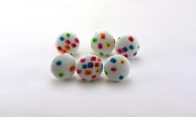 Tiny Thumbtacks / Push Pins Covered Button Tacks Neon Squares Little