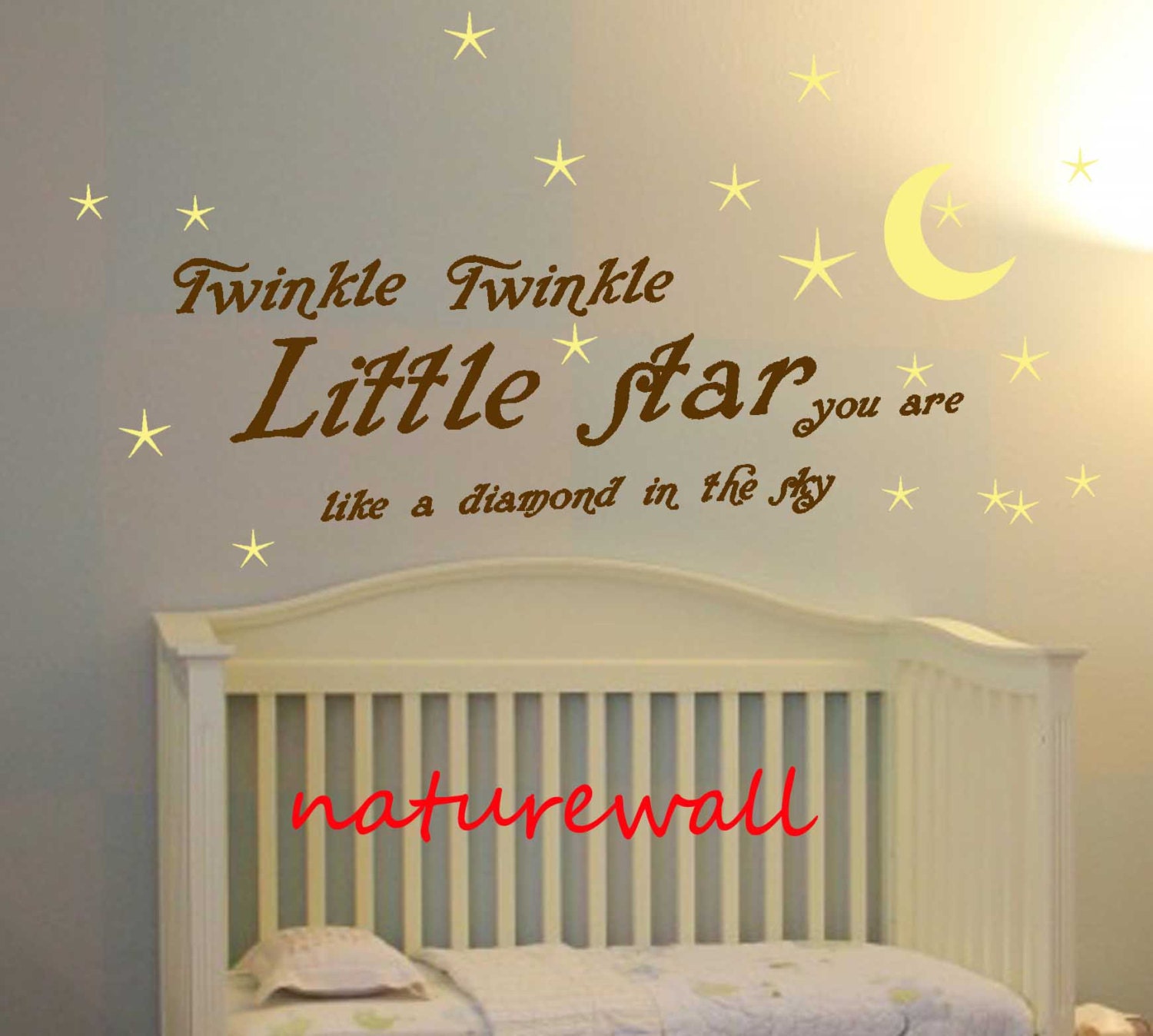 Nursery wall quote wall letters words wall decal Twinkle twinke little star
