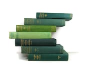Green Vintage  Books Vintage Wedding Decor, Vintage  Photography Prop