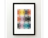 ORIGAMI 72 - Giclee Print - Mid Century Modern Danish Modern Minimalist Cube Modernist Eames Abstract