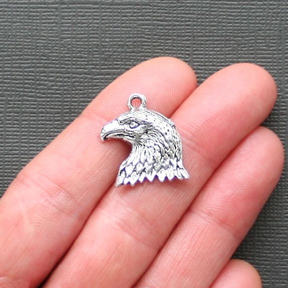 6 Eagle Charms Antique Silver Tone - SC2371