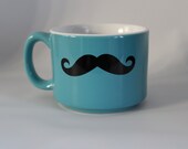 Aqua Moustache Stackable Mug