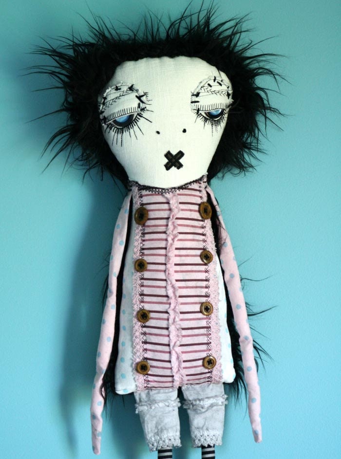 Carma the monster- Plush Art Doll- By ThEm DoLLz