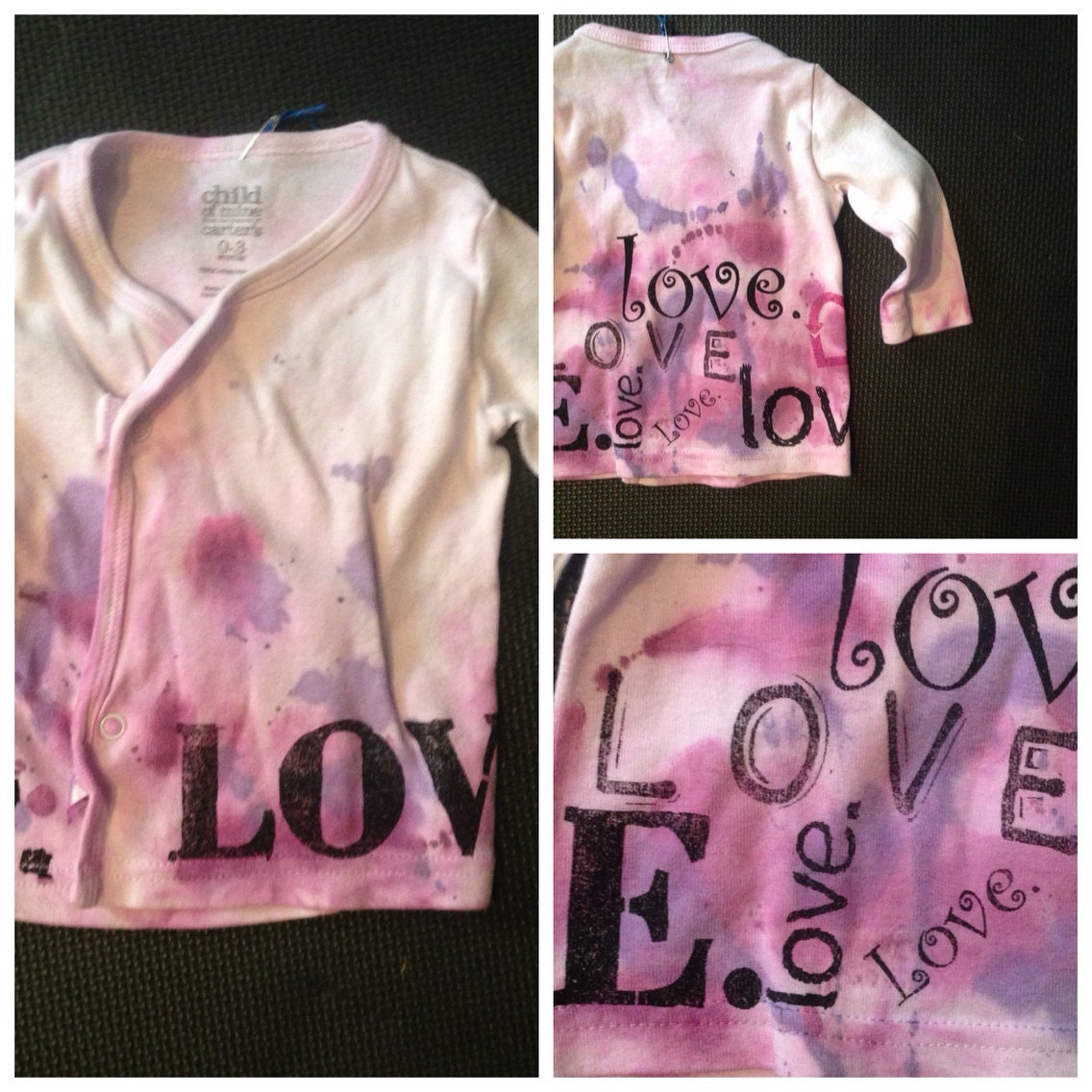 Love - water colour 100% cotton cardi 0-3m