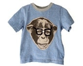 Chimpanzee Monkey Applique Boys Summer Clothing Size 5 Zoo Circus by TrashN2Tees