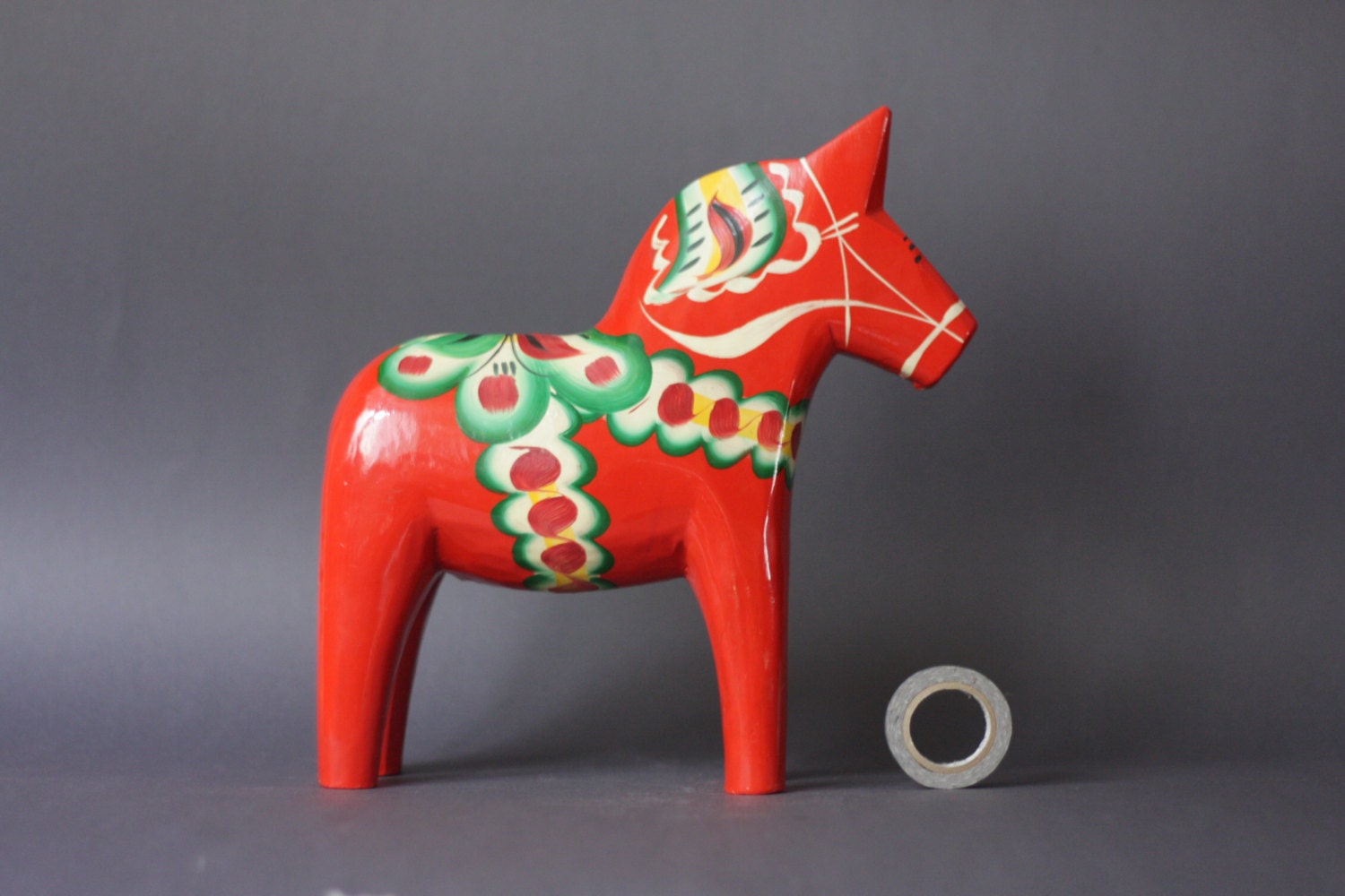 Vintage HUGE 10"  Swedish Traditional Olsson Dala Horse - GoGoBerlinette