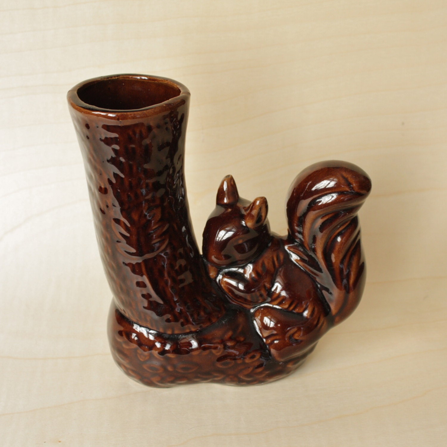 Vintage Squirrel Woodland Vase