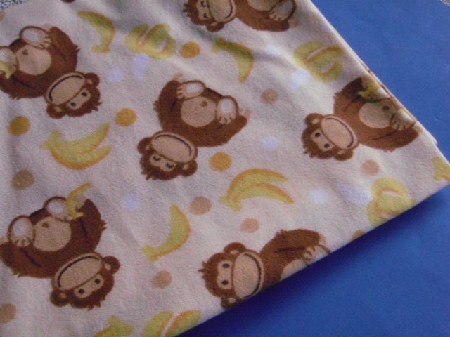 Flannel Receiving Blanket - Smiling Monkies - Great Baby Shower Gift