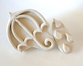 Clay Stamp Rain Drops and Umbrella Set of Two Ceramics Pottery Polyclay Metal Clay Tool