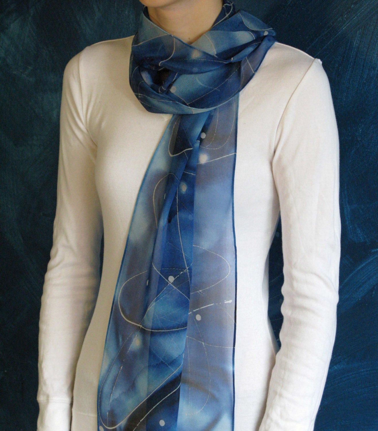 Cosmic Exploration Silk Chiffon Scarf