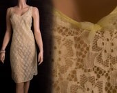 RESERVED Lemon XL plus size vintage full slip 1980s vintage (PL285)